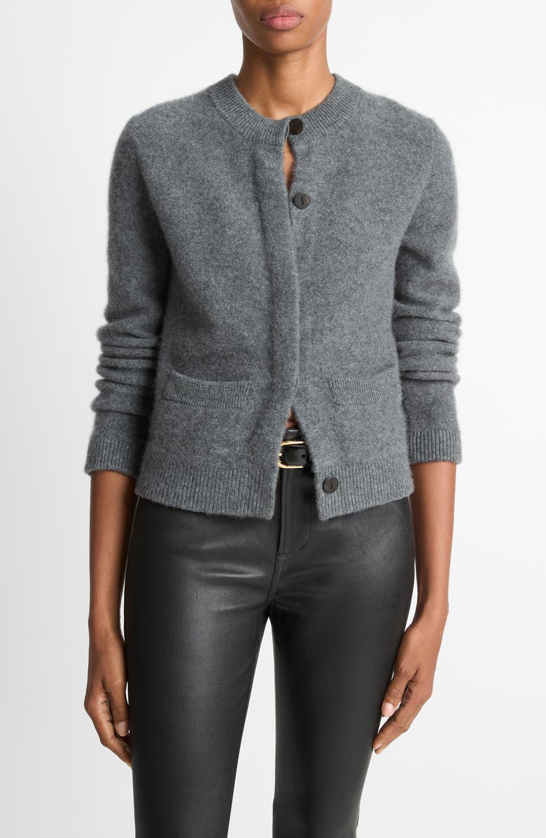 Vince Cashmere Cardigan, Main, color, Heather Graphite