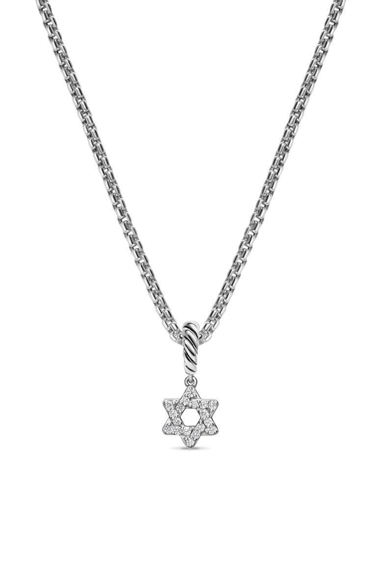 David Yurman Micro Pavé Star of David Enhancer in Sterling Silver with Diamonds, 7.4mm, Alternate, color, Diamond
