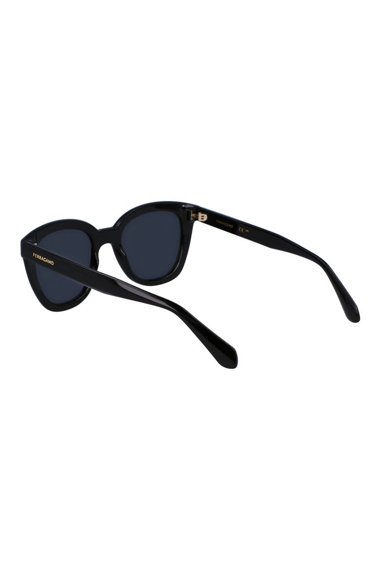 Classic Logo Tea Cup 52mm Round Sunglasses, Alternate, color, BLACK