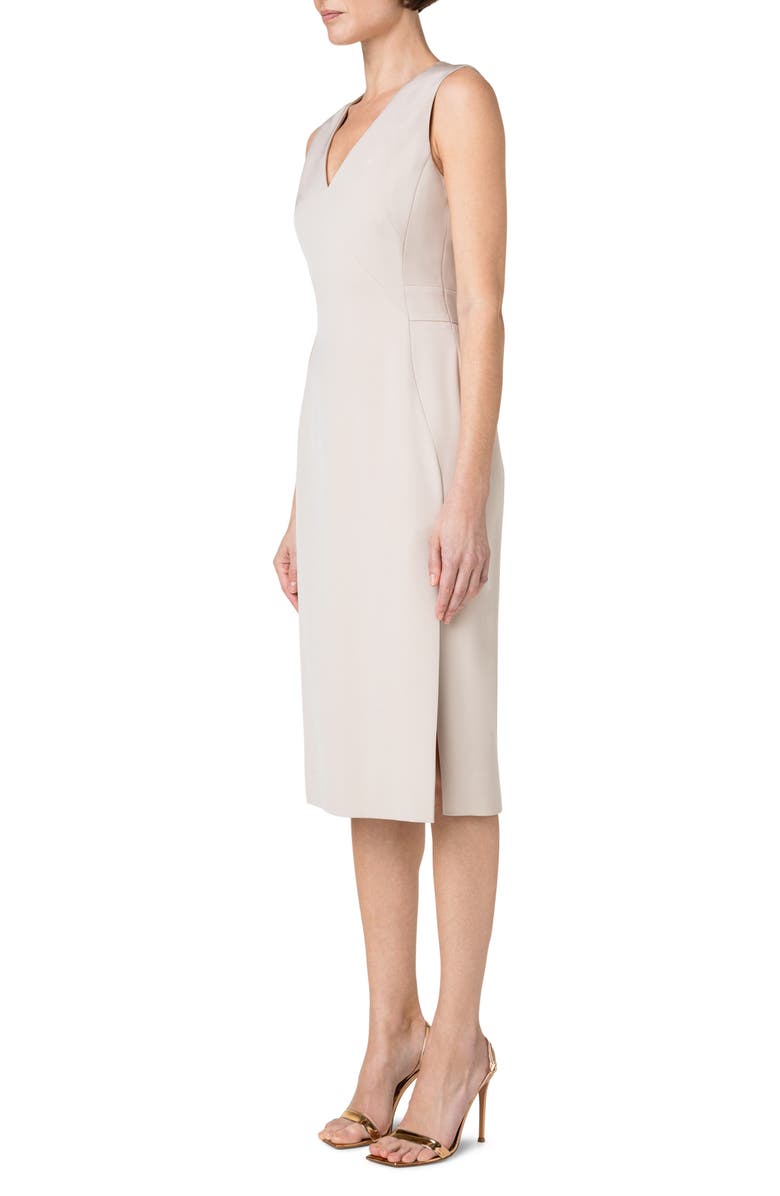 Akris Sleeveless Stretch Silk Crepe Sheath Dress, Alternate, color, 