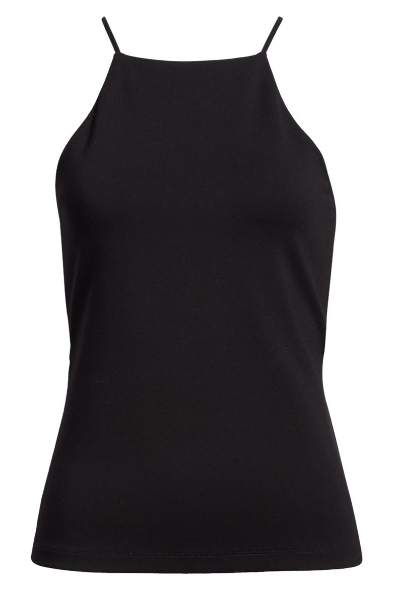 Irina Square Neck Tank Top, Alternate, color, BLACK