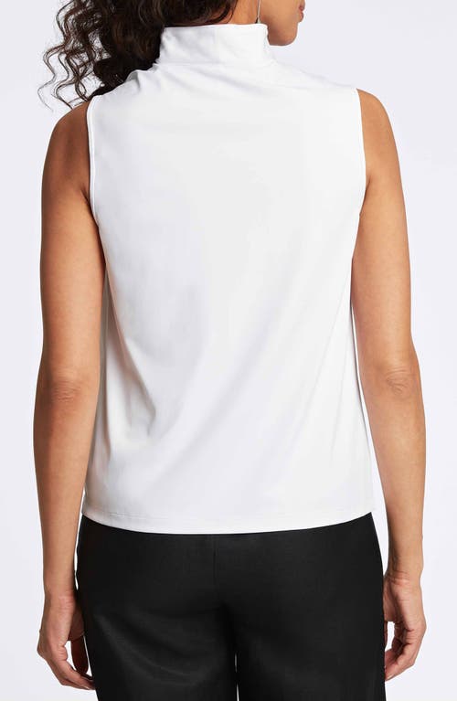 Foxcroft Tammy Ruffle Sleeveless Top In White