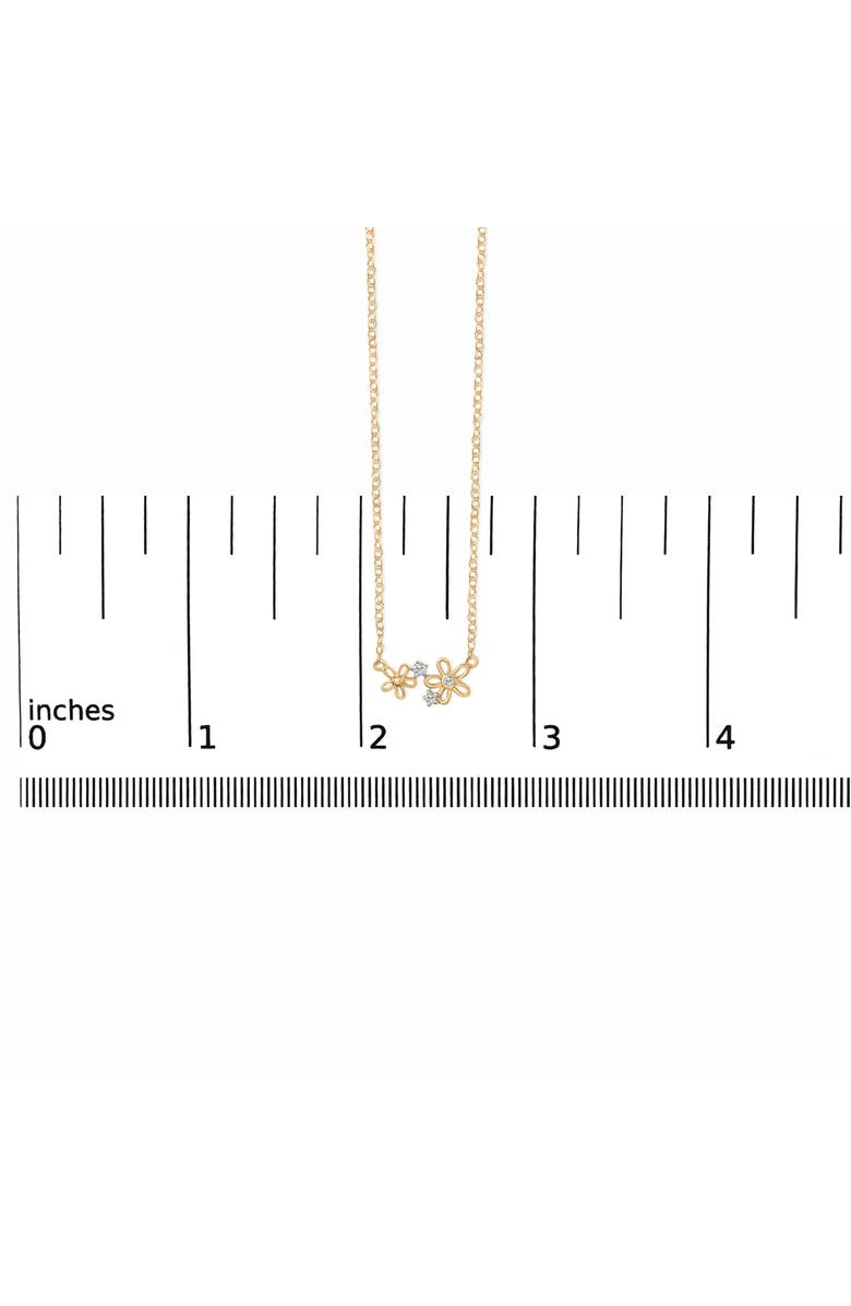 Haus of Brilliance 14K Yellow Gold Plated Sterling Silver Diamond Accent Floral Pendant Necklace, Alternate, color, Yellow Gold Over Silver