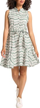 matty m. Mona Floral Embroidered Sleeveless Cotton Dress