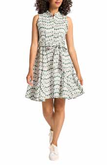 matty m. Mona Floral Embroidered Sleeveless Cotton Dress