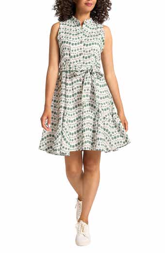 matty m. Mona Floral Embroidered Sleeveless Cotton Dress