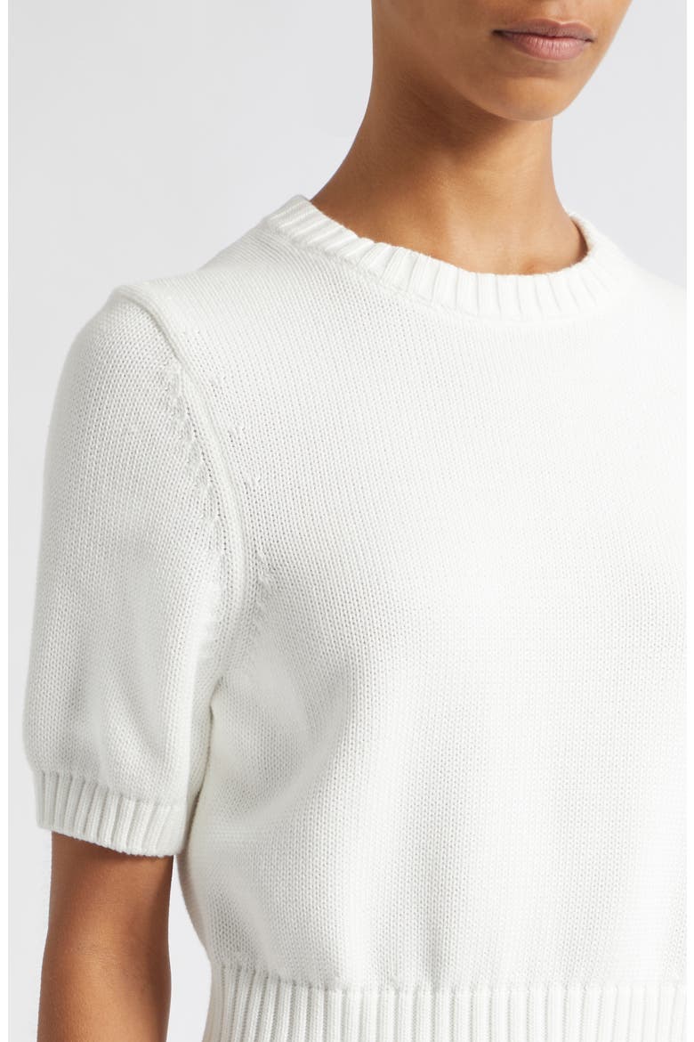 Elsie Organic Cotton Short Sleeve Sweater, Alternate, color, OPTIC