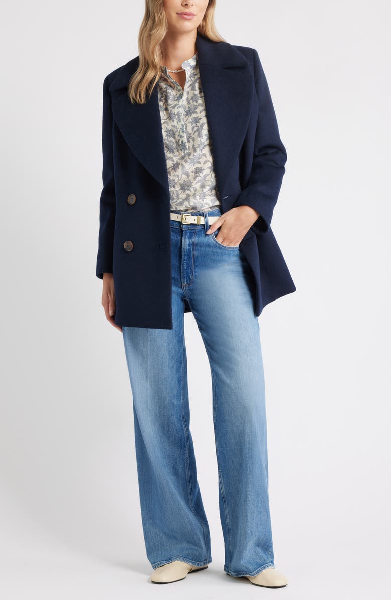 Caslon<sup>®</sup> Embroidered Inset Top, Alternate, color, Ivory- Navy Audrey Floral