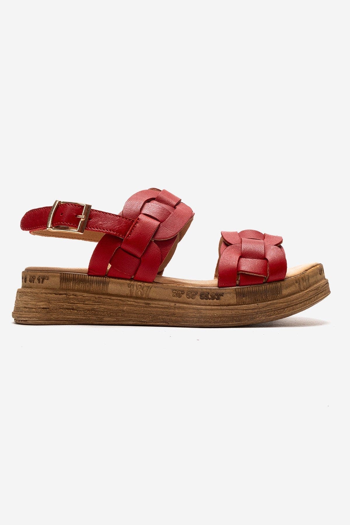 Elvoro Leather Sandal, Alternate, color, Red