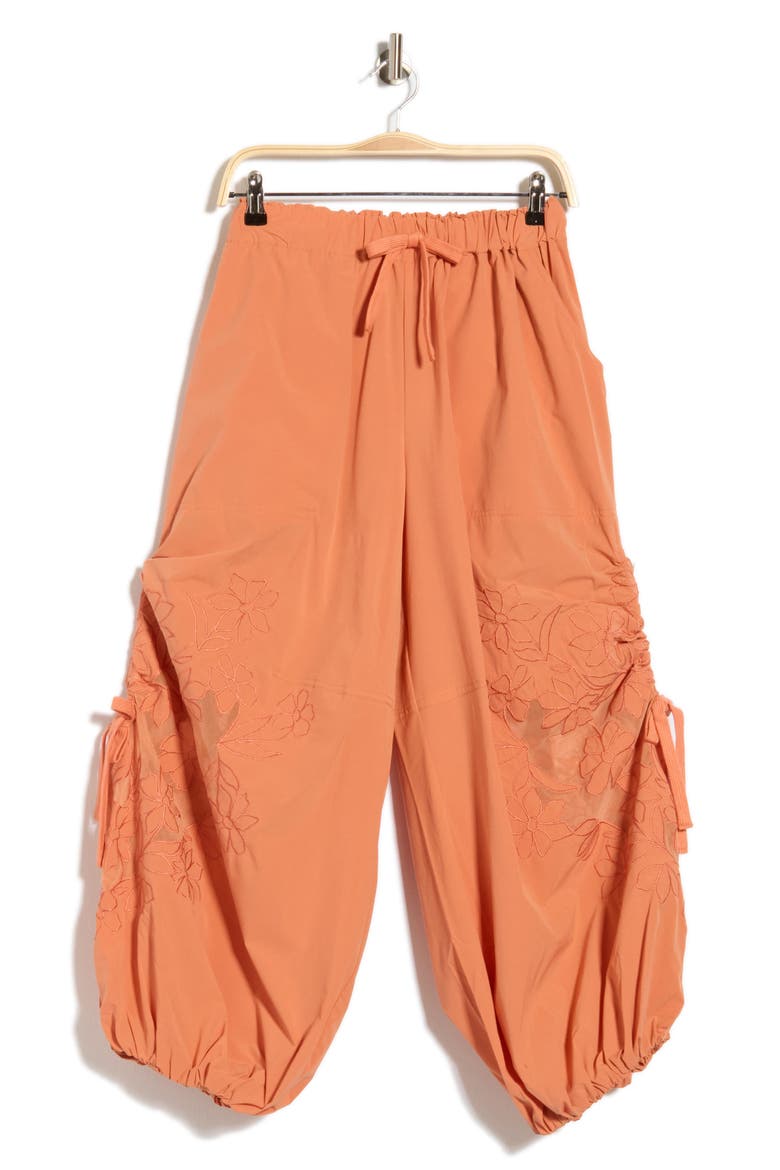Wild Bloom Embroidered Pants, Main, color, BURNT ORANGE