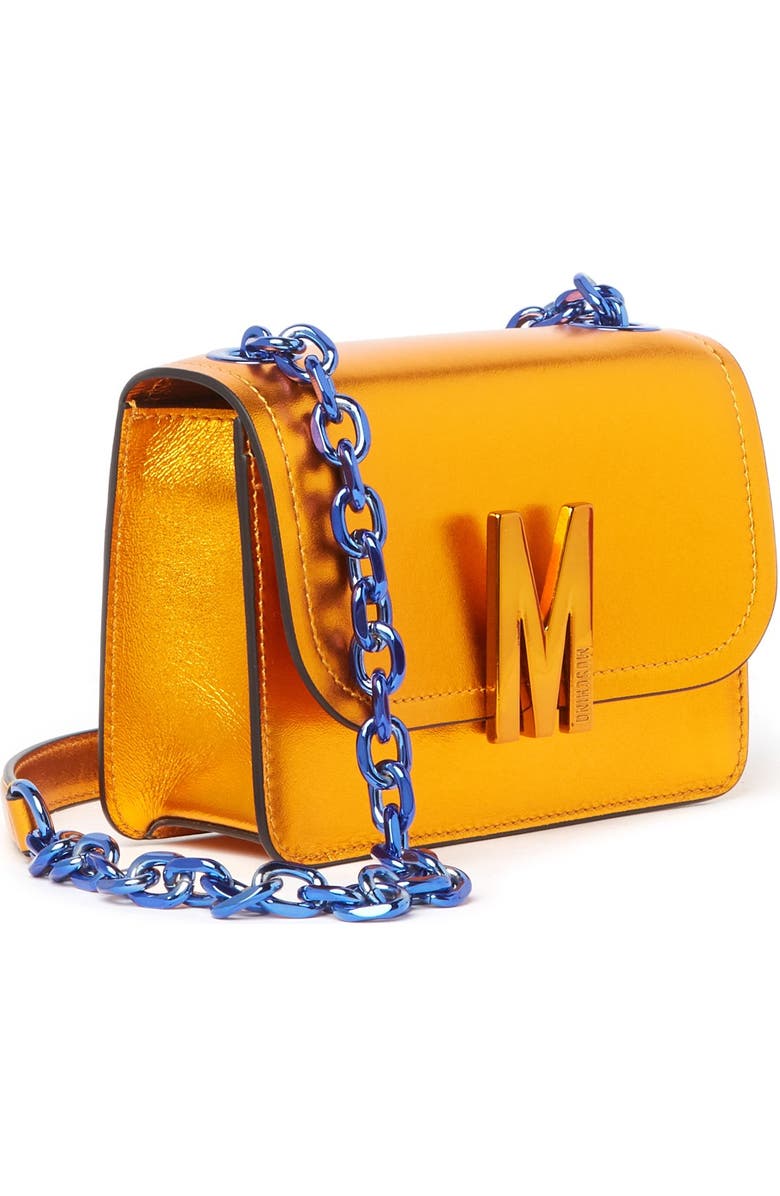 Moschino Metallic Leather Shoulder Bag, Alternate, color,