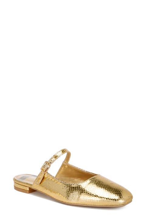 Dublish Snake Embossed Faux Leather Mule