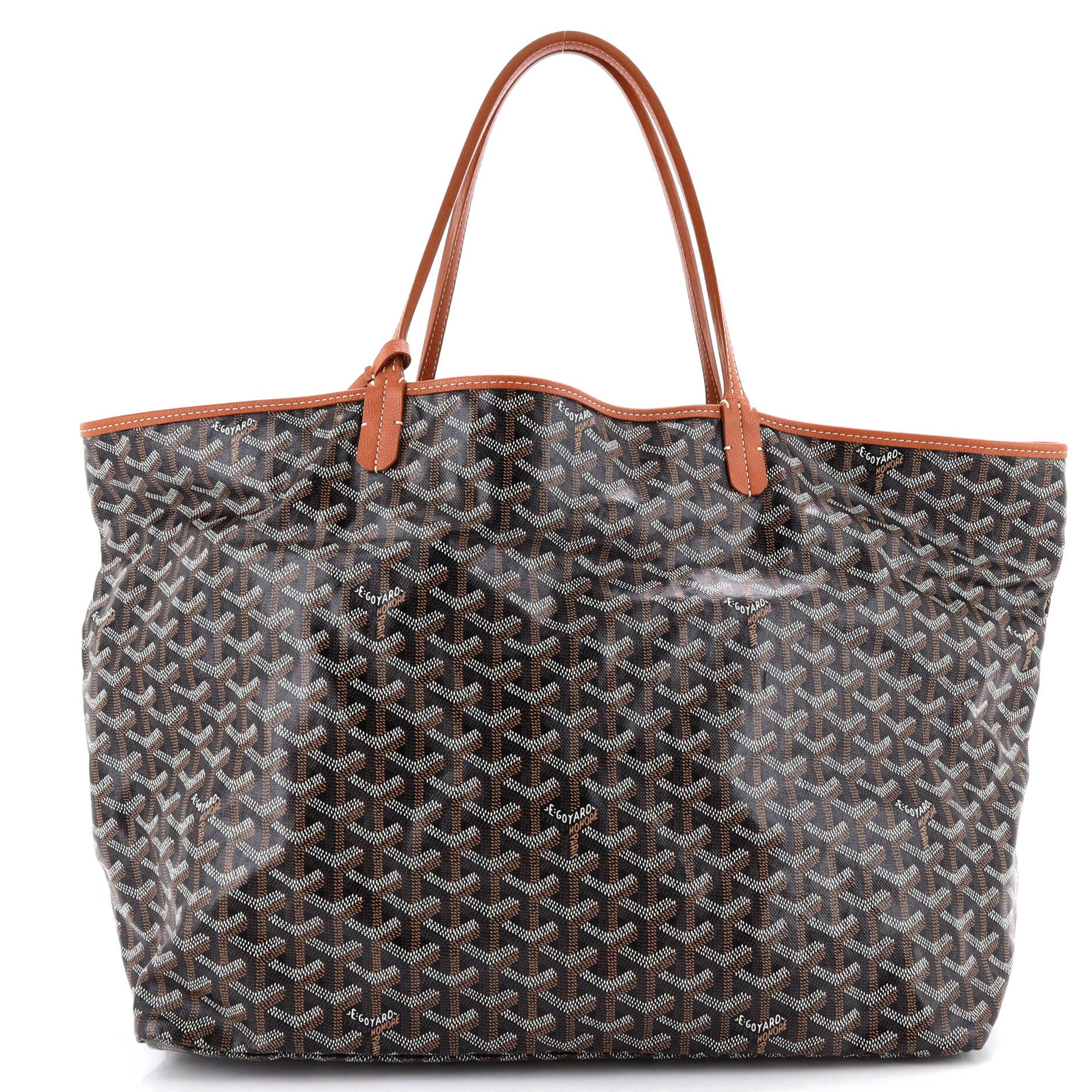 Pre-Owned Goyard Saint Louis Tote Coated Canvas GM, Alternate, color, Brown