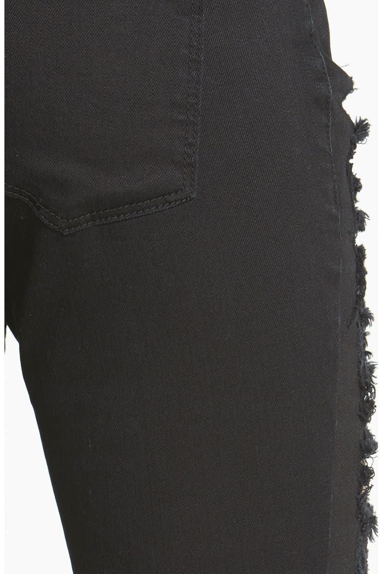 Shredded Skinny Pants, Alternate, color, BLACK