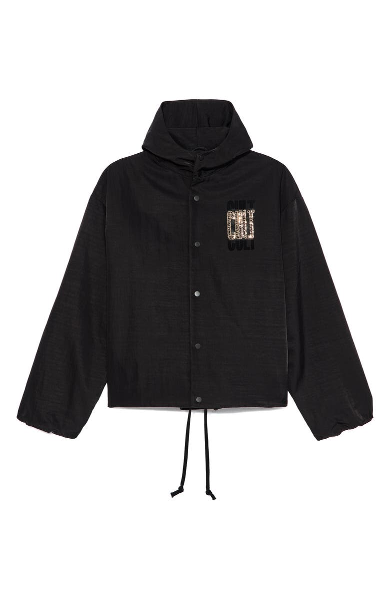 Cult of Individuality Oversize Coach's Jacket, Alternate, color, Black Nylon