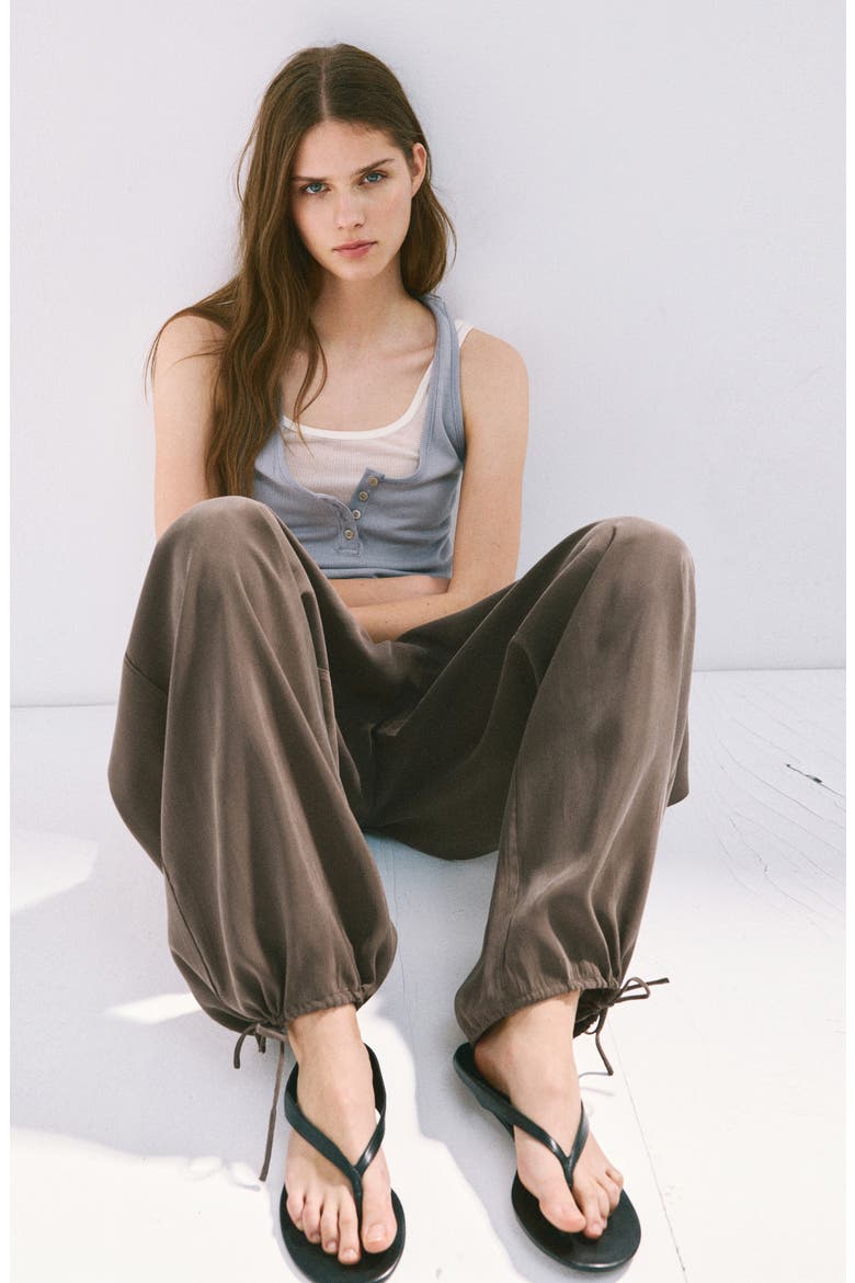 Elastic Waist Baggy Wide Leg Pants, Alternate, color, CHOCOLATE