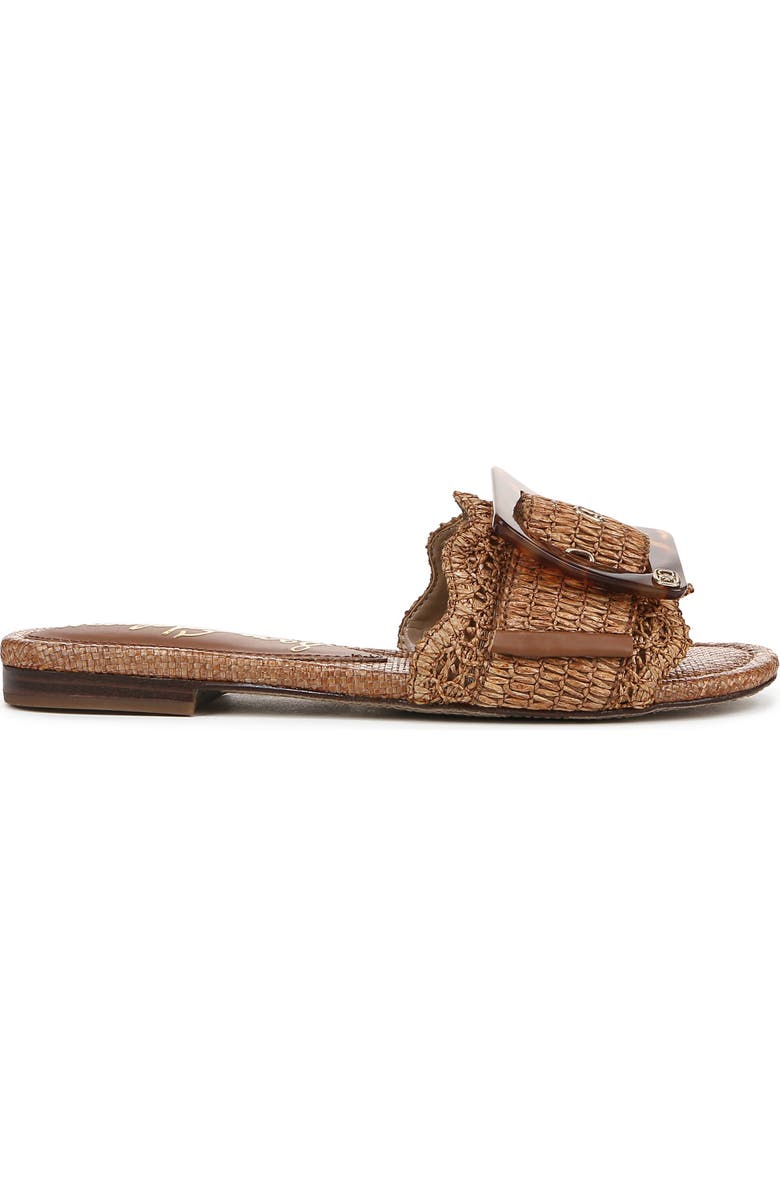 Sam Edelman Bambi Raffia Buckle Slide Sandal, Alternate, color, Cuoio