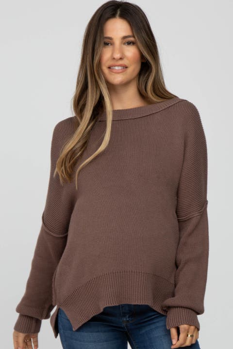 Exposed Seam Side Slit Sweater