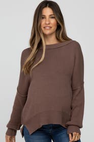PinkBlush Exposed Seam Side Slit Sweater