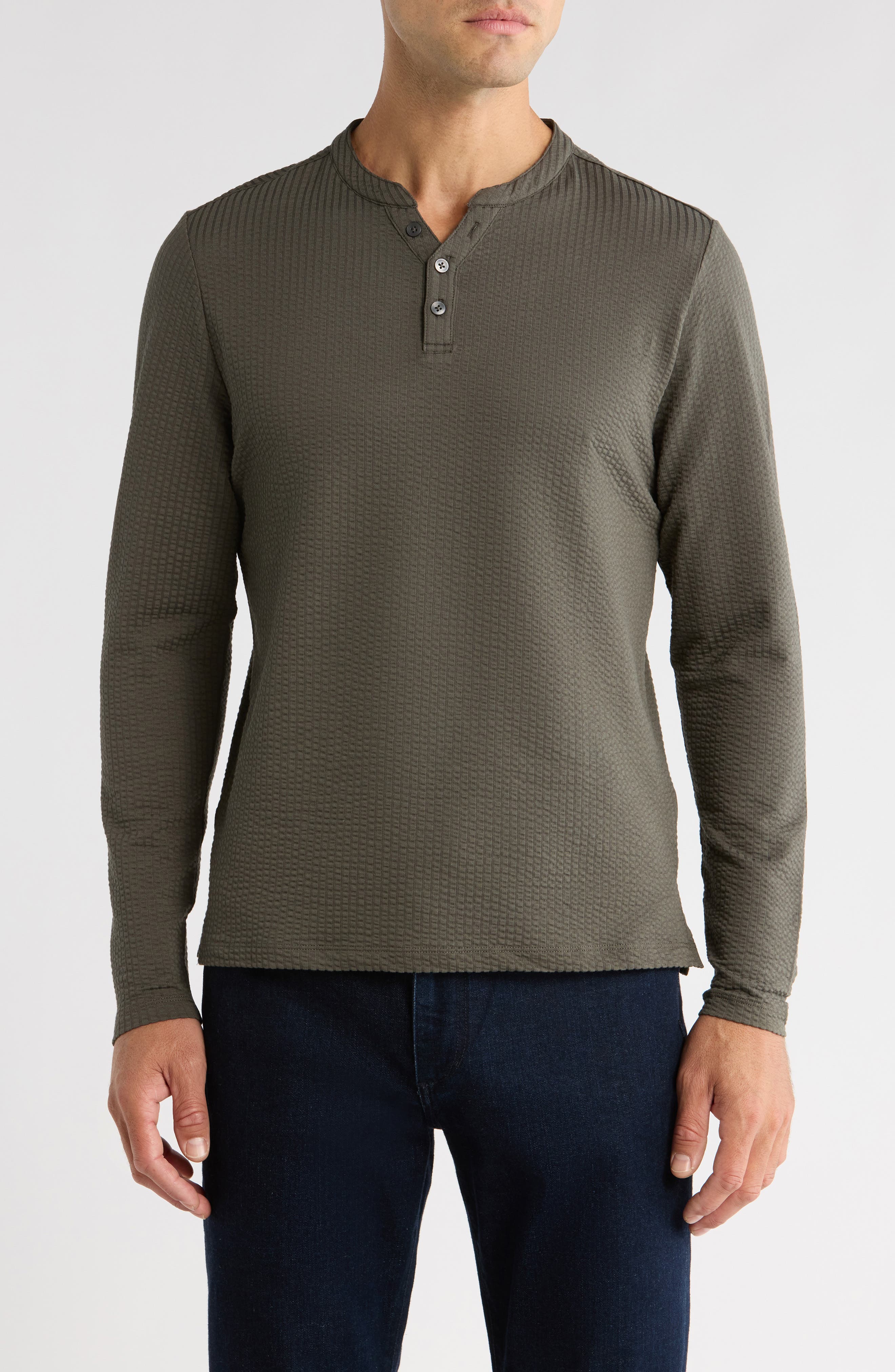 Robert Barakett Jeffrey Y-Neck Henley Top