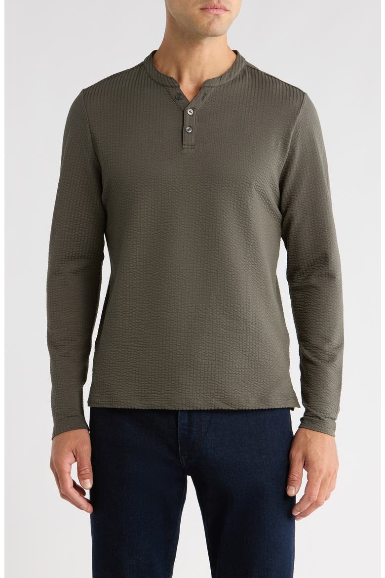 Jeffrey Y-Neck Henley Top, Main, color, DARK OLIVE