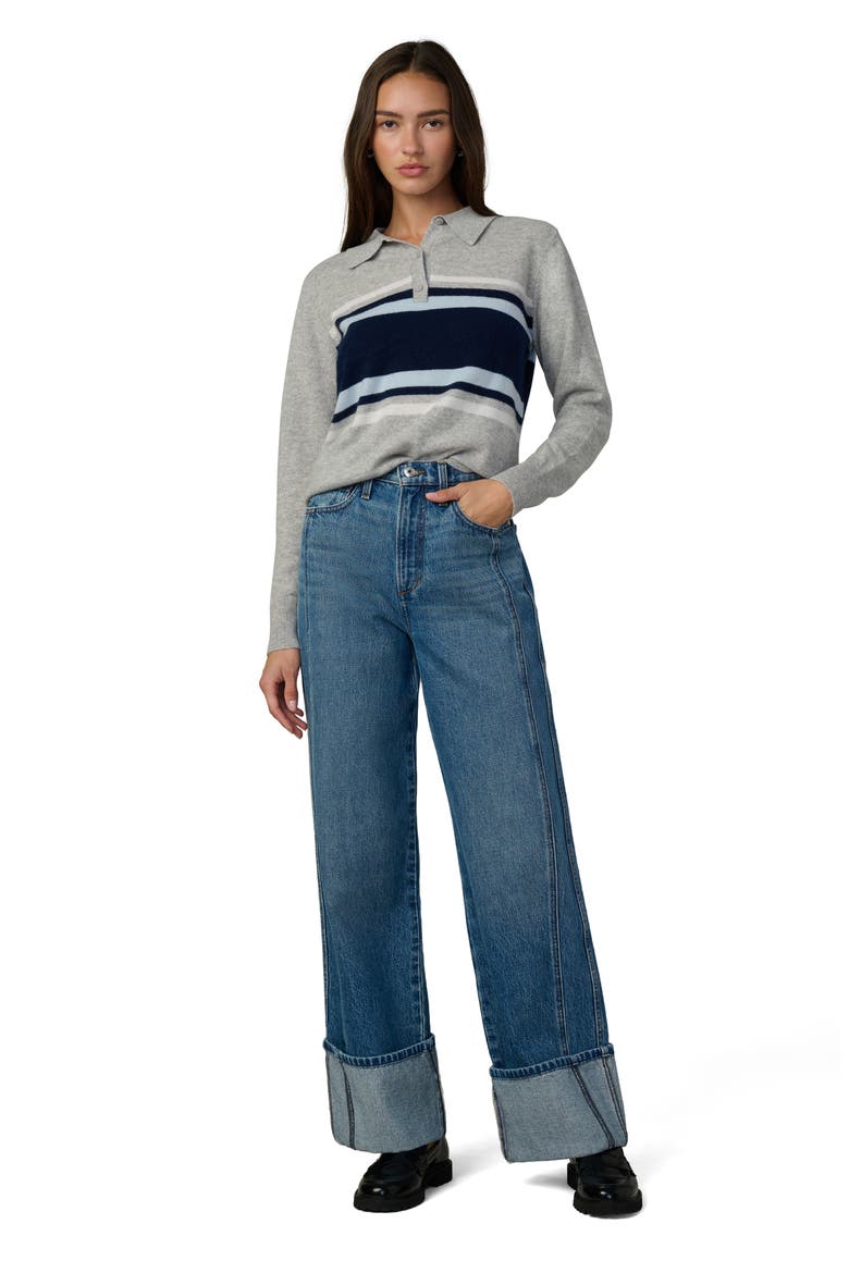 The Margot Cuffed High Waist Wide Leg Jeans, Alternate, color, CLASSIC