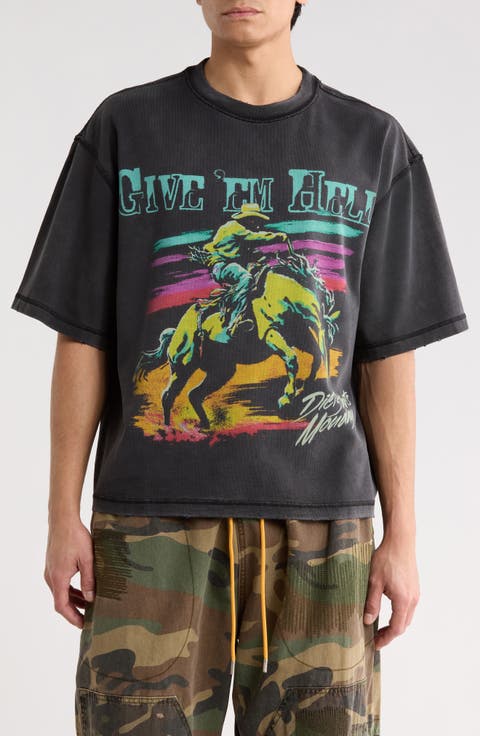 Give 'em Hell Cotton Graphic T-Shirt