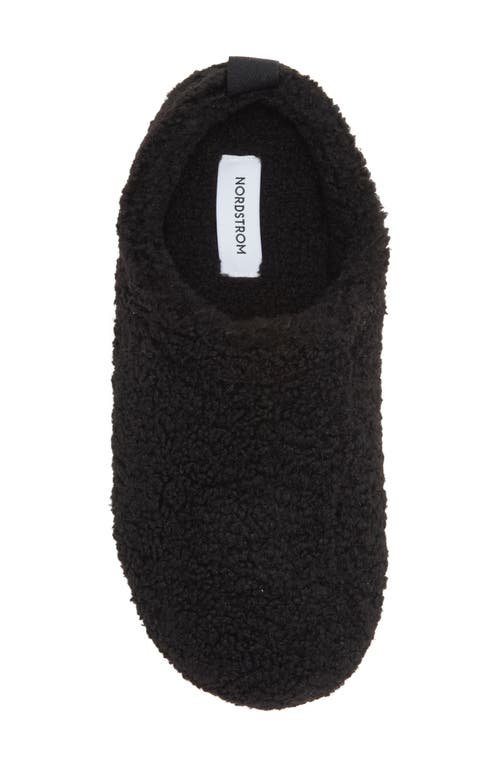 Nordstrom Greer Faux Shearling Clog Slipper In Black
