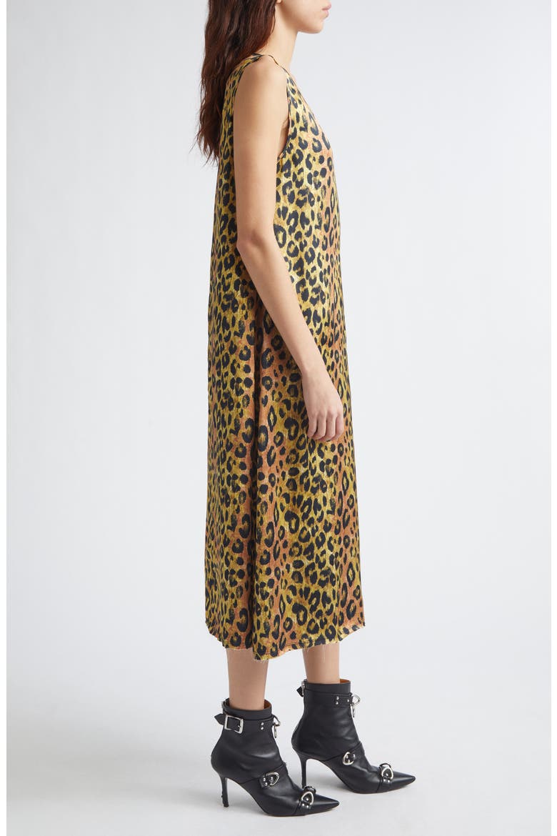 Sleeveless Leopard Print Midi Dress, Alternate, color, LIGHT BROWN PINK LEOPARD