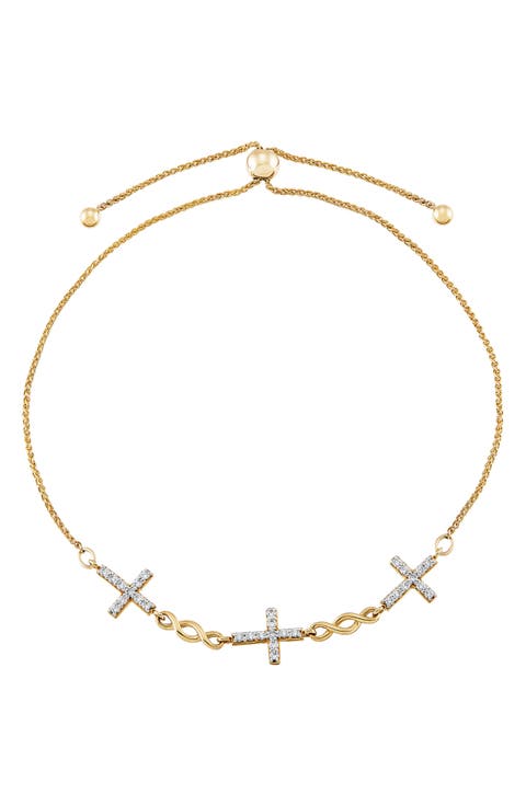 Diamond Cross Bolo Bracelet - 0.25ct.