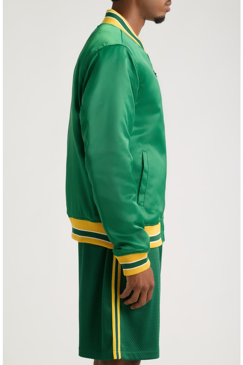 Seattle Satin Bomber Jacket, Alternate, color, GREEN