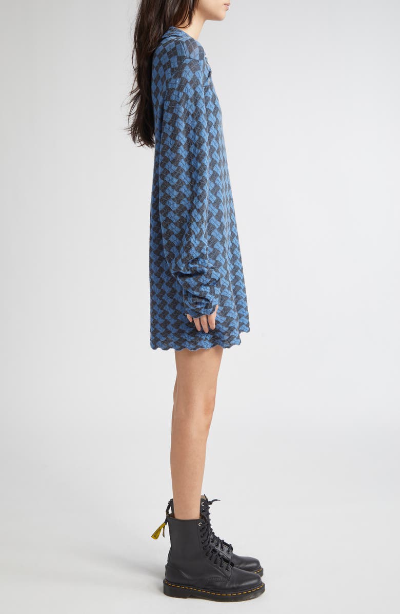 YanYan Basket Argyle Long Sleeve Sailor Collar Wool Sweater Dress, Alternate, color, Blue