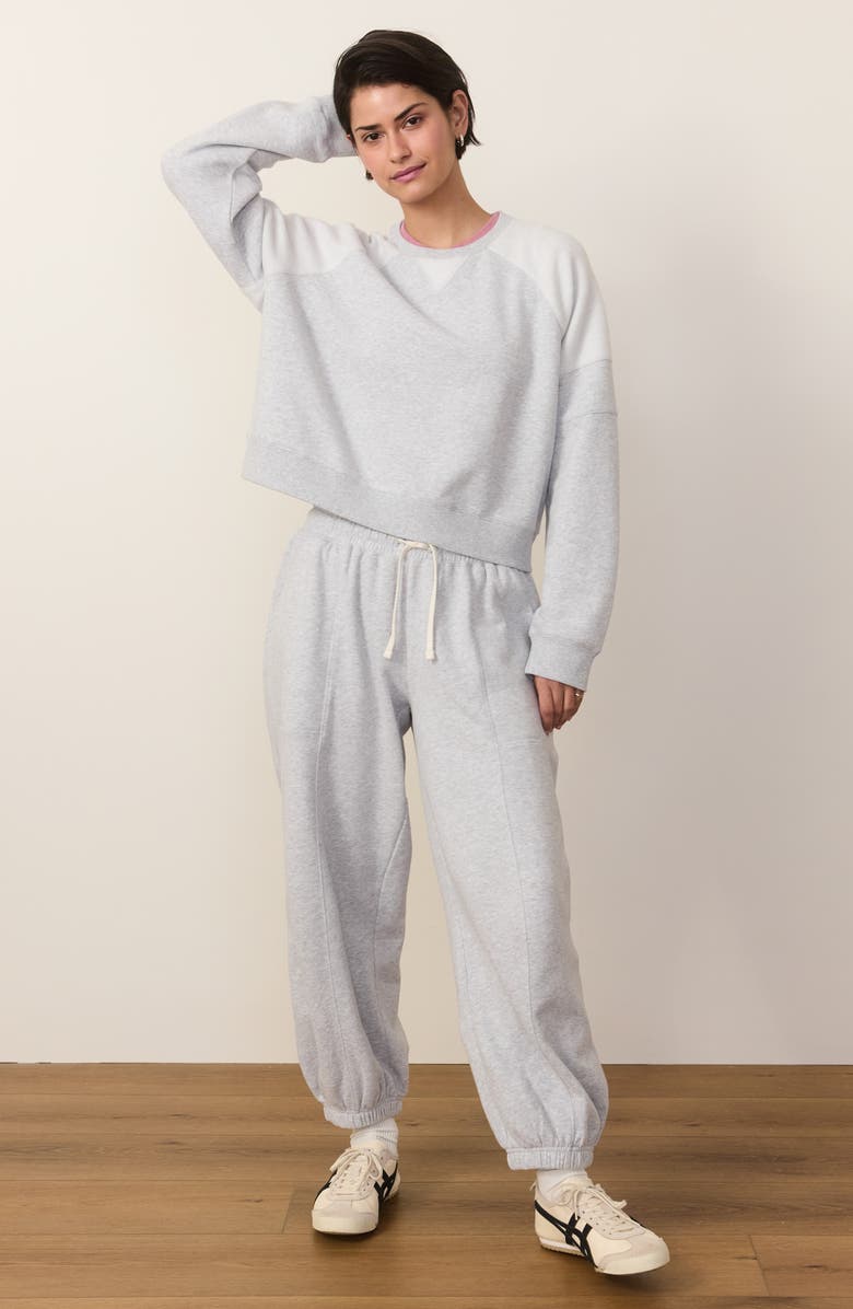 Marine Layer Cloud 9 Colorblock Crop Sweatshirt, Alternate, color, Heather Grey