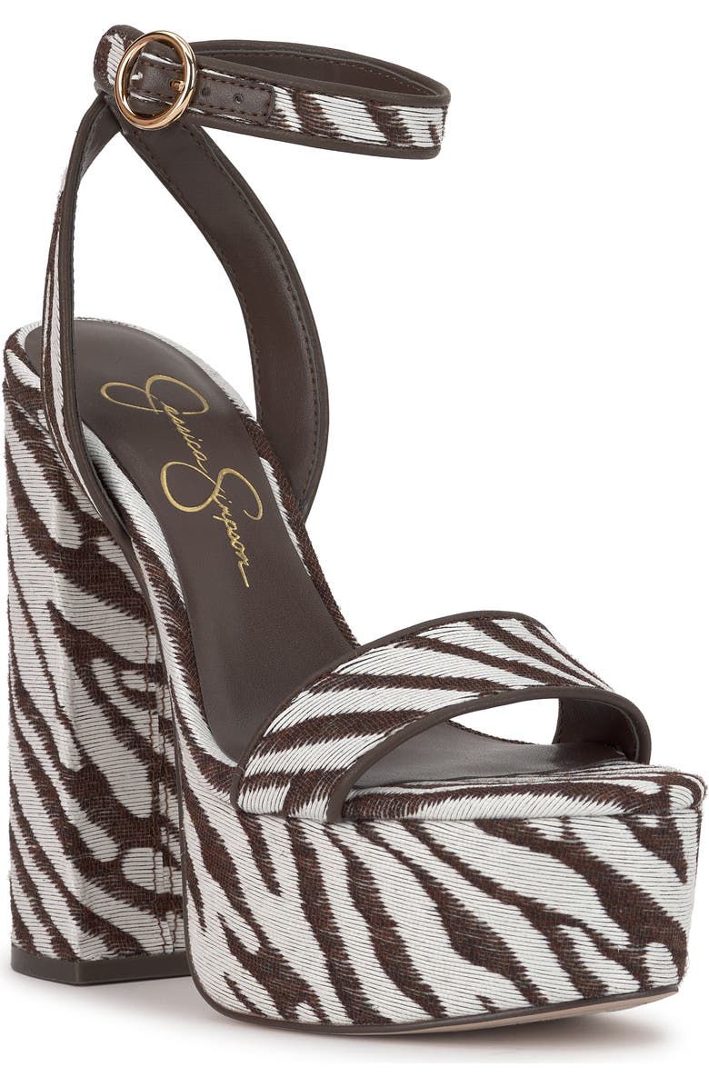 Jessica Simpson Axtyn Ankle Strap Platform Sandal, Main, color, Ivory/ Brown