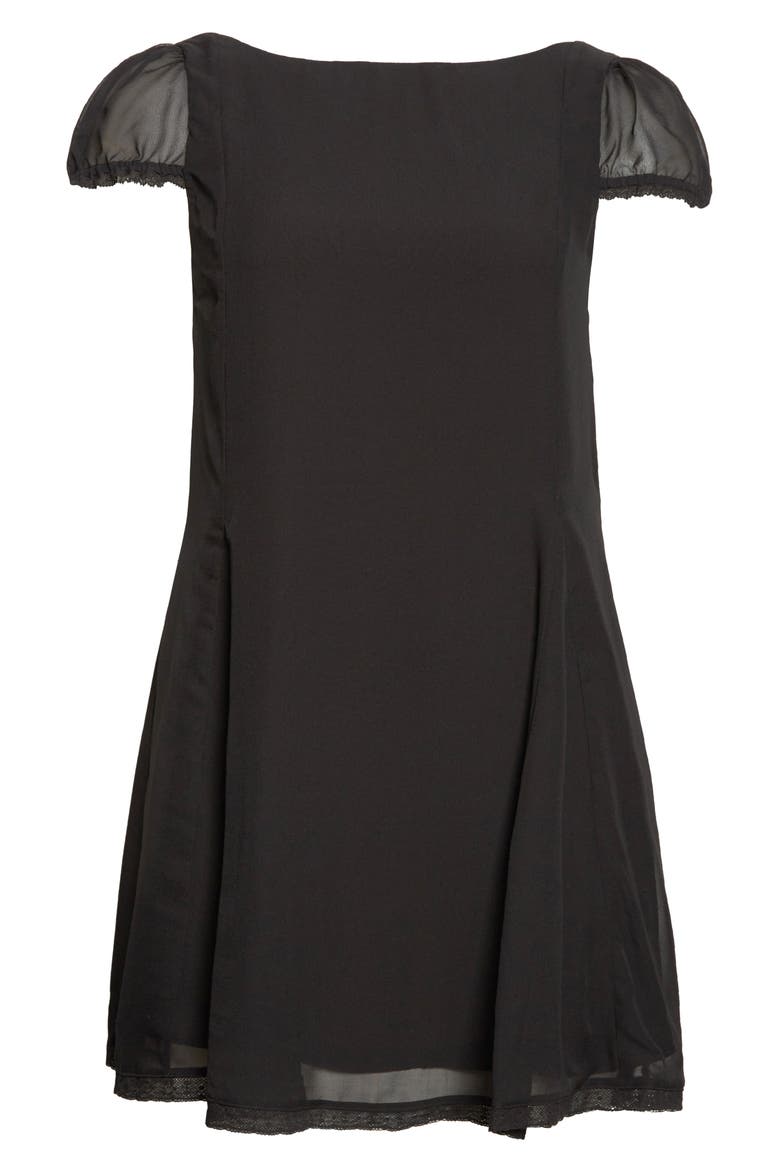 Priscilla Silk Minidress, Alternate, color, BLACK