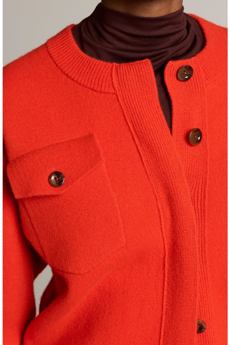Patch Pocket Cardigan Sweater Jacket, Alternate, color, CRIMSON