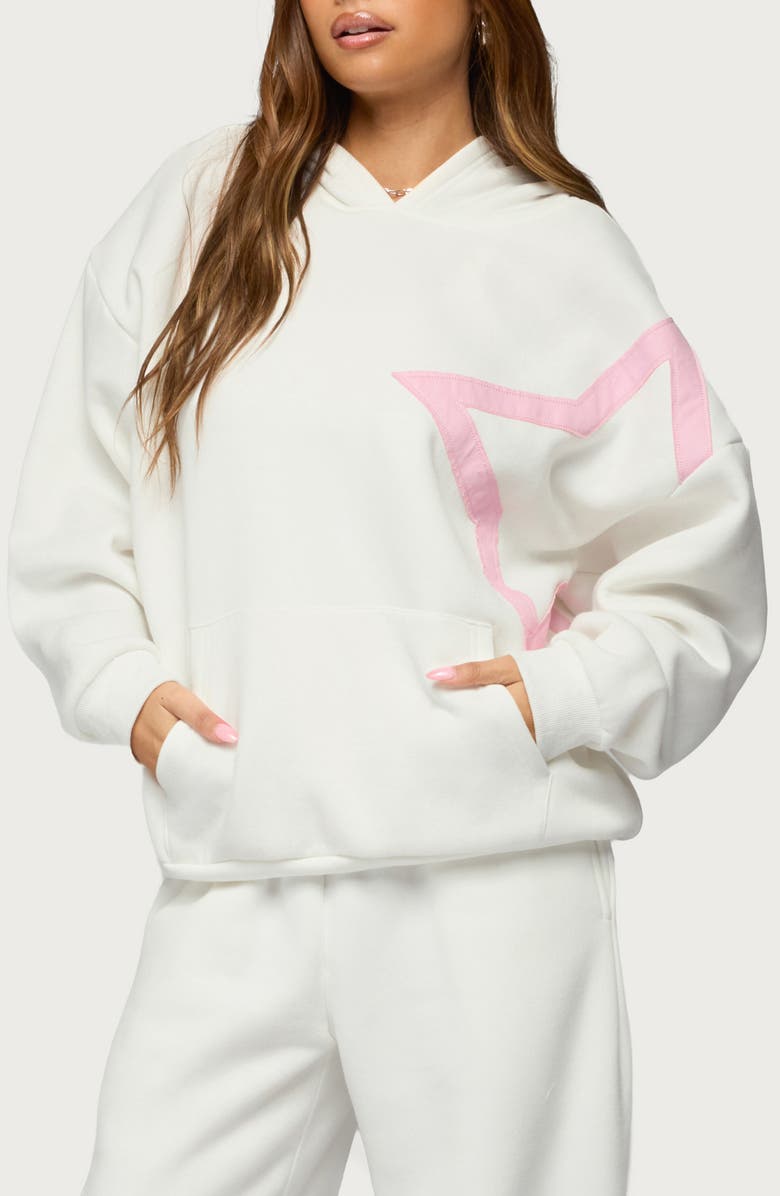 EDIKTED Starly Oversize Hoodie, Main, color, White