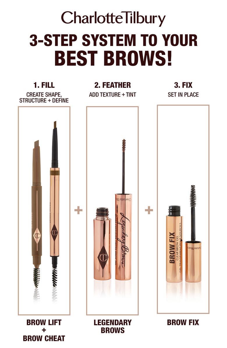 Charlotte Tilbury Legendary Brows Micro-Precision Tinted Brow Gel, Alternate, color, Dark Brown
