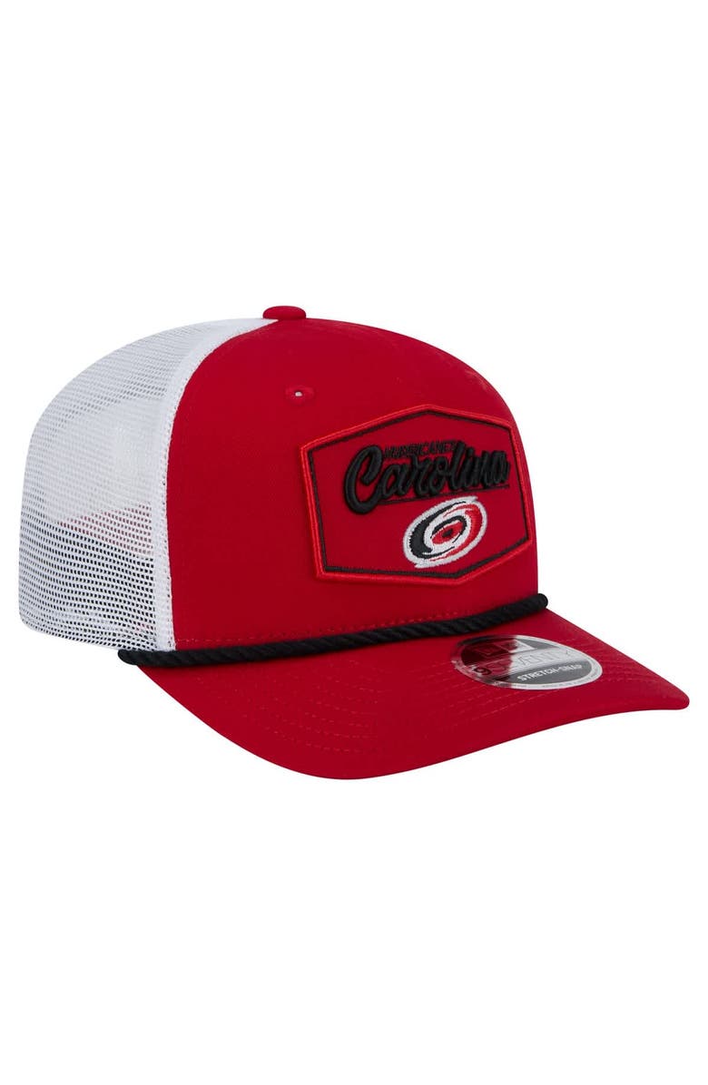 New Era Men's New Era Red/White Carolina Hurricanes Team Patch Basic 9SEVENTY Adjustable Trucker Hat, Alternate, color, Red