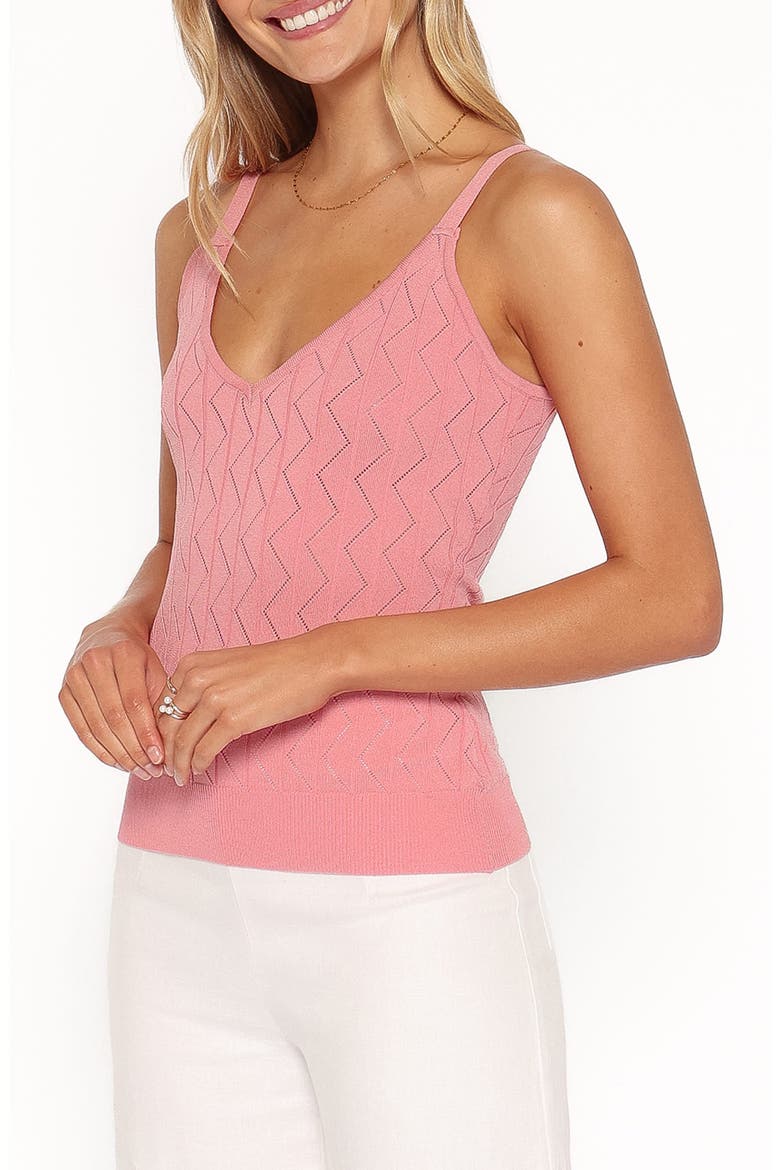 Vesta Pointelle Knit Tank, Alternate, color, PINK