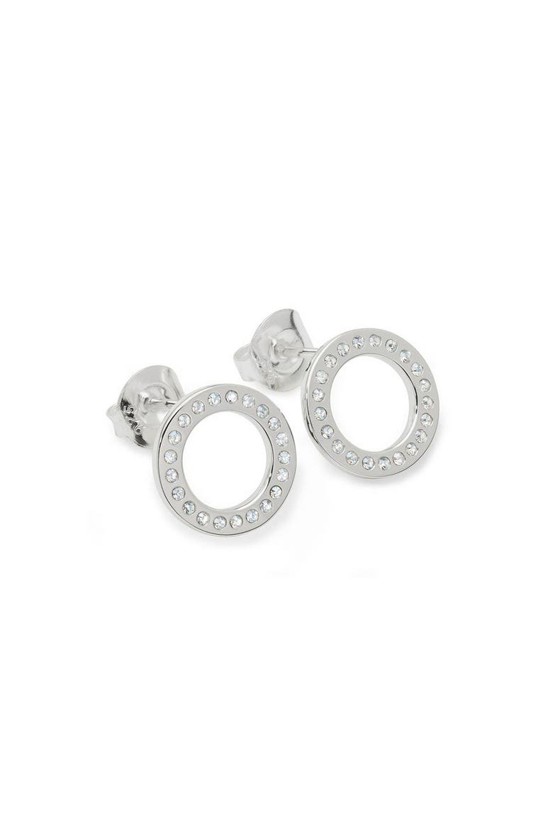 Art Deco Halo Studs, Main, color, Sterling Silver