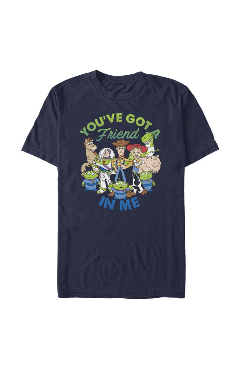 Toy Story Men's Toy Story Friend in Me Scene Graphic T-Shirt, Main, color, Navy Blue