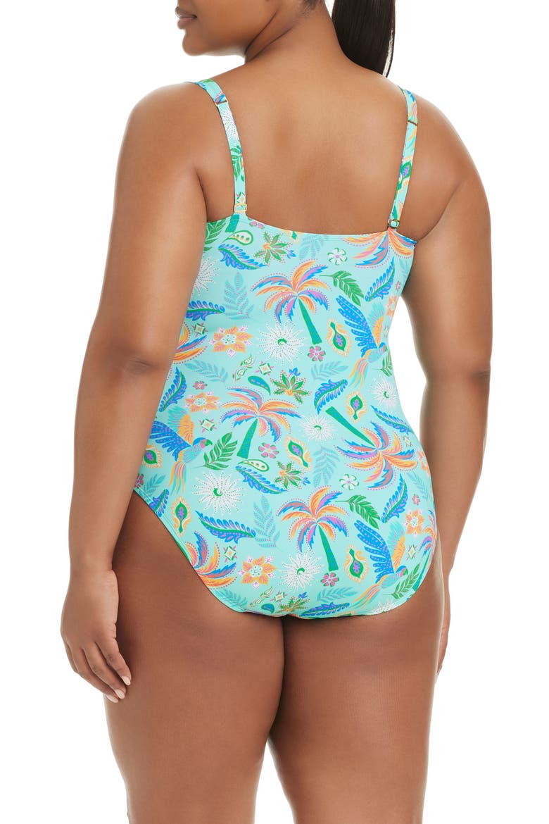 Mio Underwire Shirred One-Piece Swimsuit, Alternate, color, TURQ