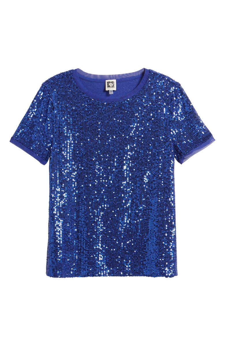 Anne Klein Sequin Mesh Top, Alternate, color, 