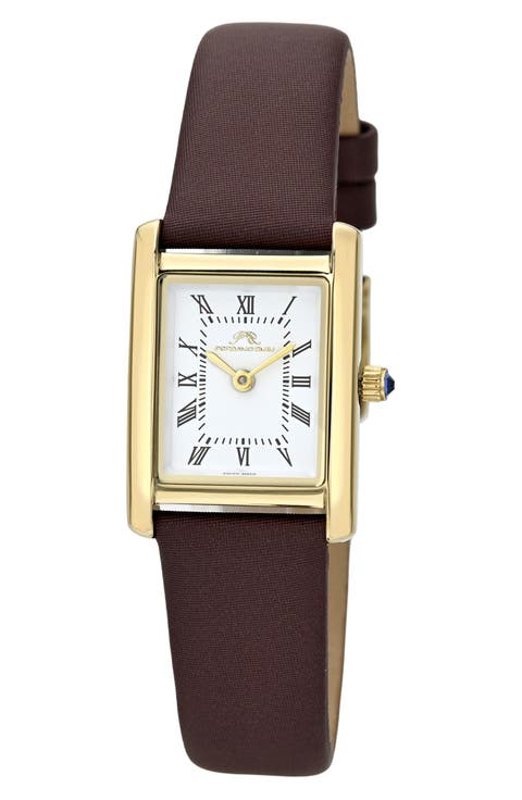 Karolina Leather Strap Watch, 21.5mm x 30mm