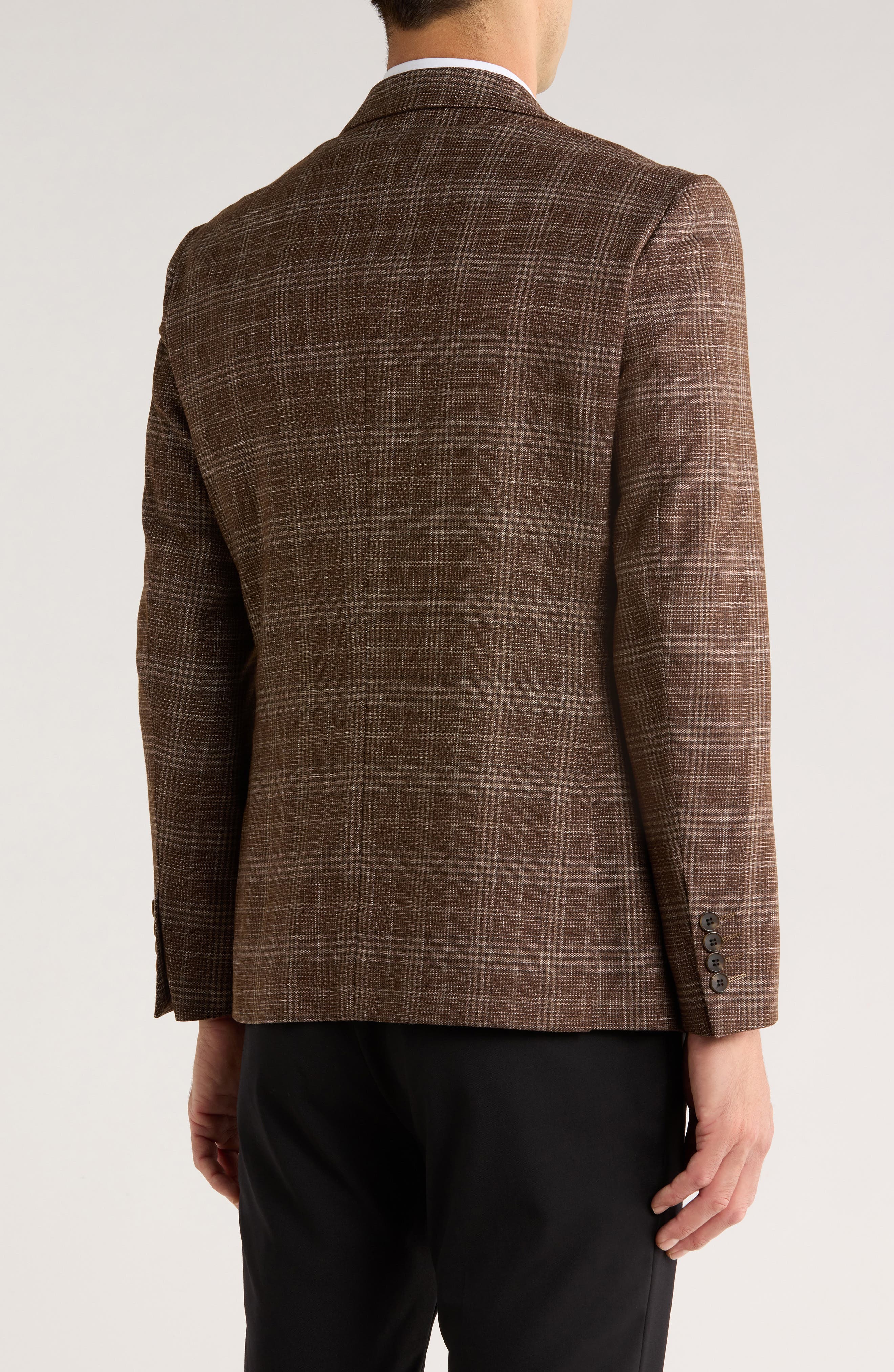 Plaid Two-Button Sport Coat - image 4