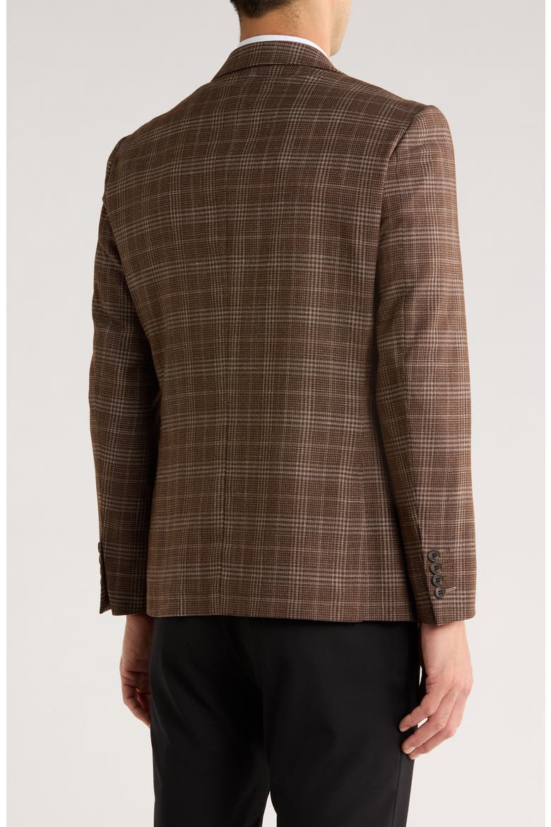 Plaid Two-Button Sport Coat, Alternate, color, BROWN