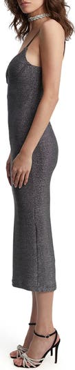 Saoirse Metallic Body-Con Midi Dress