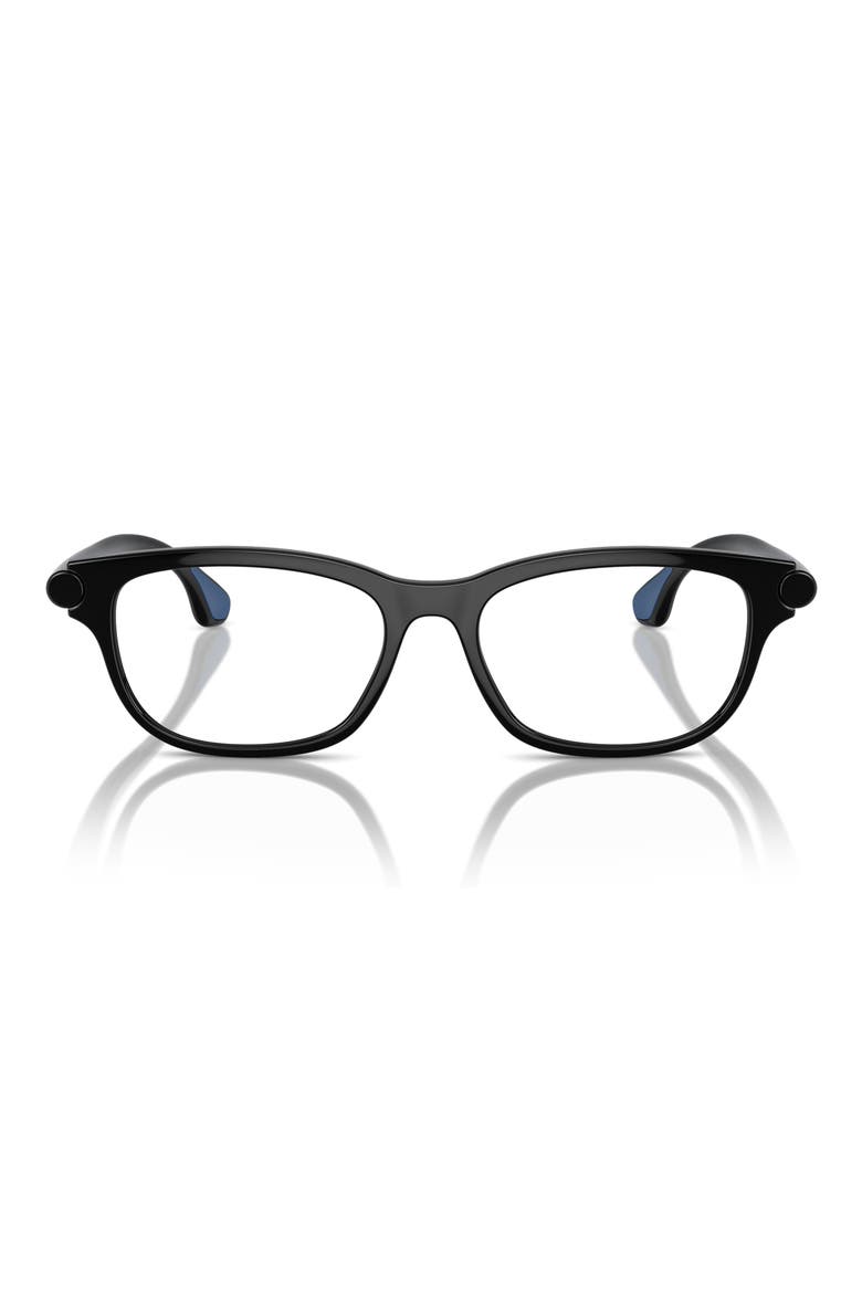 47mm Rectangular Optical Glasses, Main, color, BLACK / DEMO LENS