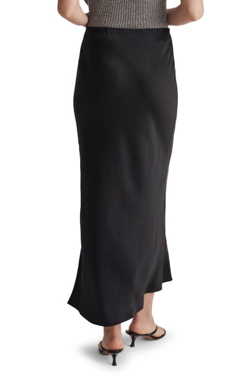 Shop Madewell Satin Slip Skirt In True Black